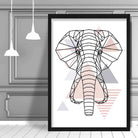 Elephant Head Abstract Geometric Scandinavian Blush Pink Poster