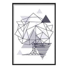 Tree Abstract Geometric Scandinavian Navy Blue Poster