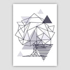Tree Abstract Geometric Scandinavian Navy Blue Poster