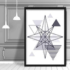 Star Abstract Geometric Scandinavian Navy Blue Poster