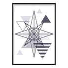 Star Abstract Geometric Scandinavian Navy Blue Poster