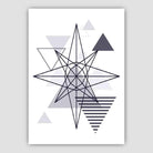 Star Abstract Geometric Scandinavian Navy Blue Poster