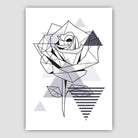 Rose Abstract Geometric Scandinavian Navy Blue Poster