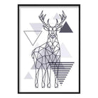 Majestic Stag Abstract Geometric Scandinavian Navy Blue Poster