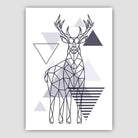 Majestic Stag Abstract Geometric Scandinavian Navy Blue Poster