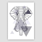 Elephant Head Abstract Geometric Scandinavian Navy Blue Poster