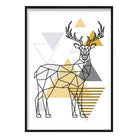 Stag Abstract Geometric Scandinavian Yellow and Grey Print