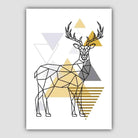 Stag Abstract Geometric Scandinavian Yellow and Grey Print