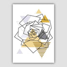 Rose Head Abstract Geometric Scandinavian Yellow and Grey Print