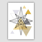 Star Abstract Geometric Scandinavian Yellow and Grey Poster