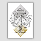 Set of 3 Geometric Yellow Giraffe and Tree Art Prints