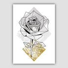 Set of 3 Geometric Yellow Floral Art Prints