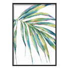 Tropical Blue Green Watercolour Papyrus Leaves Poster