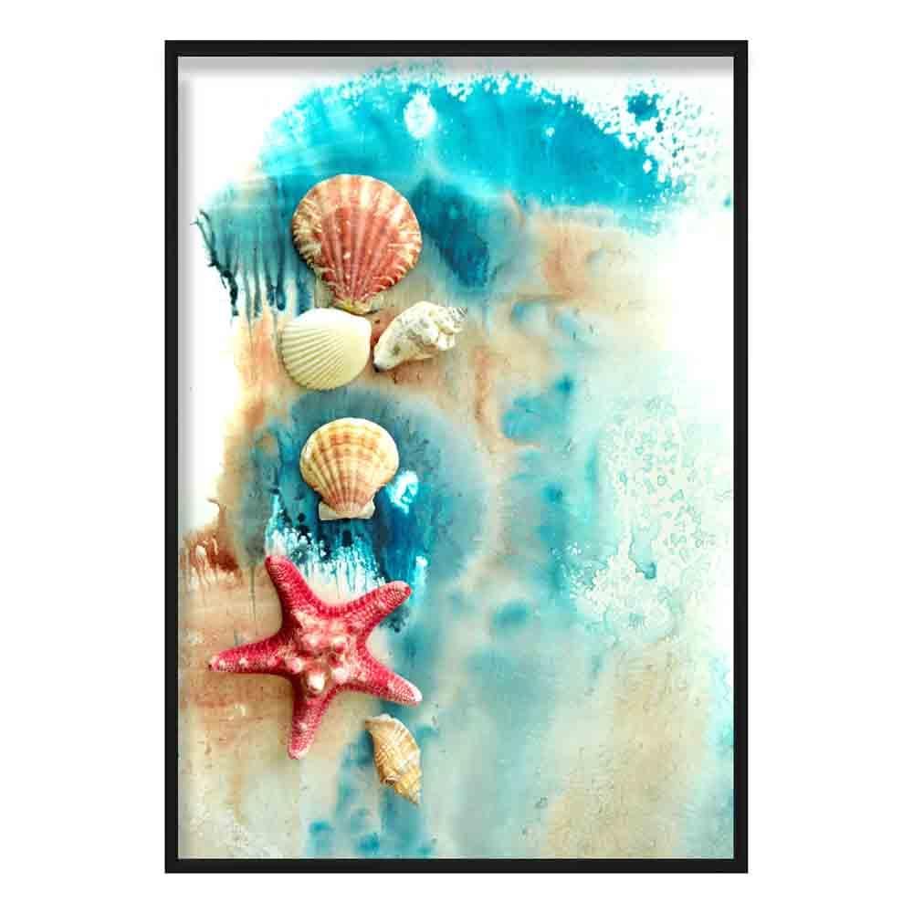 Shells on the Beach Watercolour Art Print