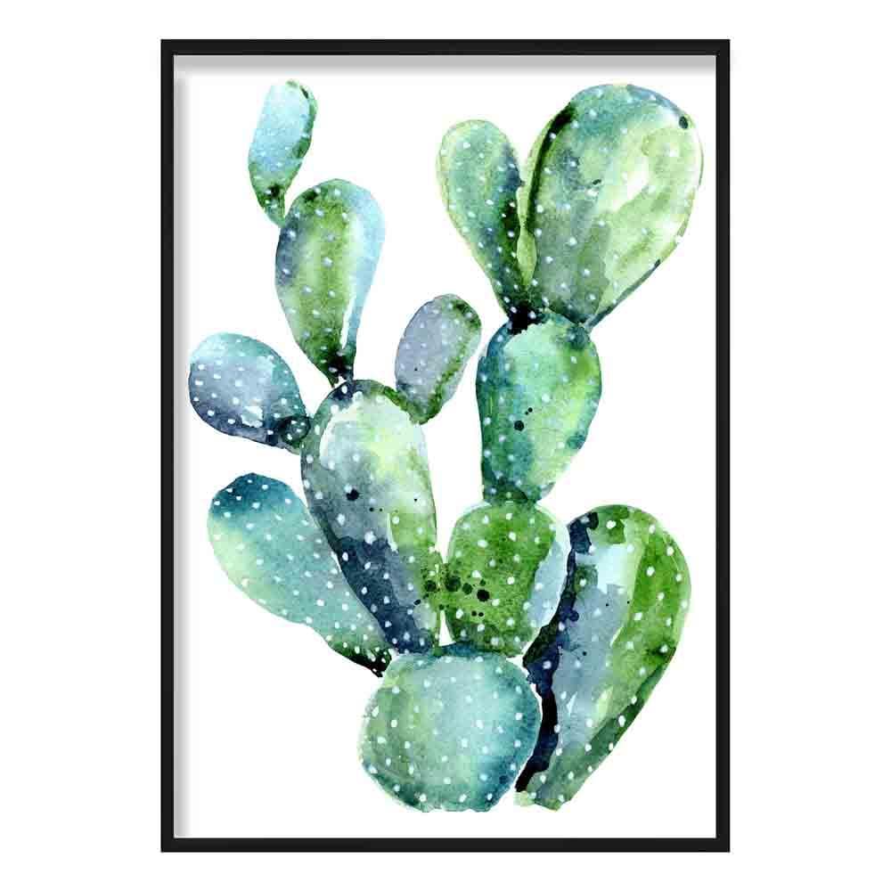 Cactus Blue Green Watercolour Print