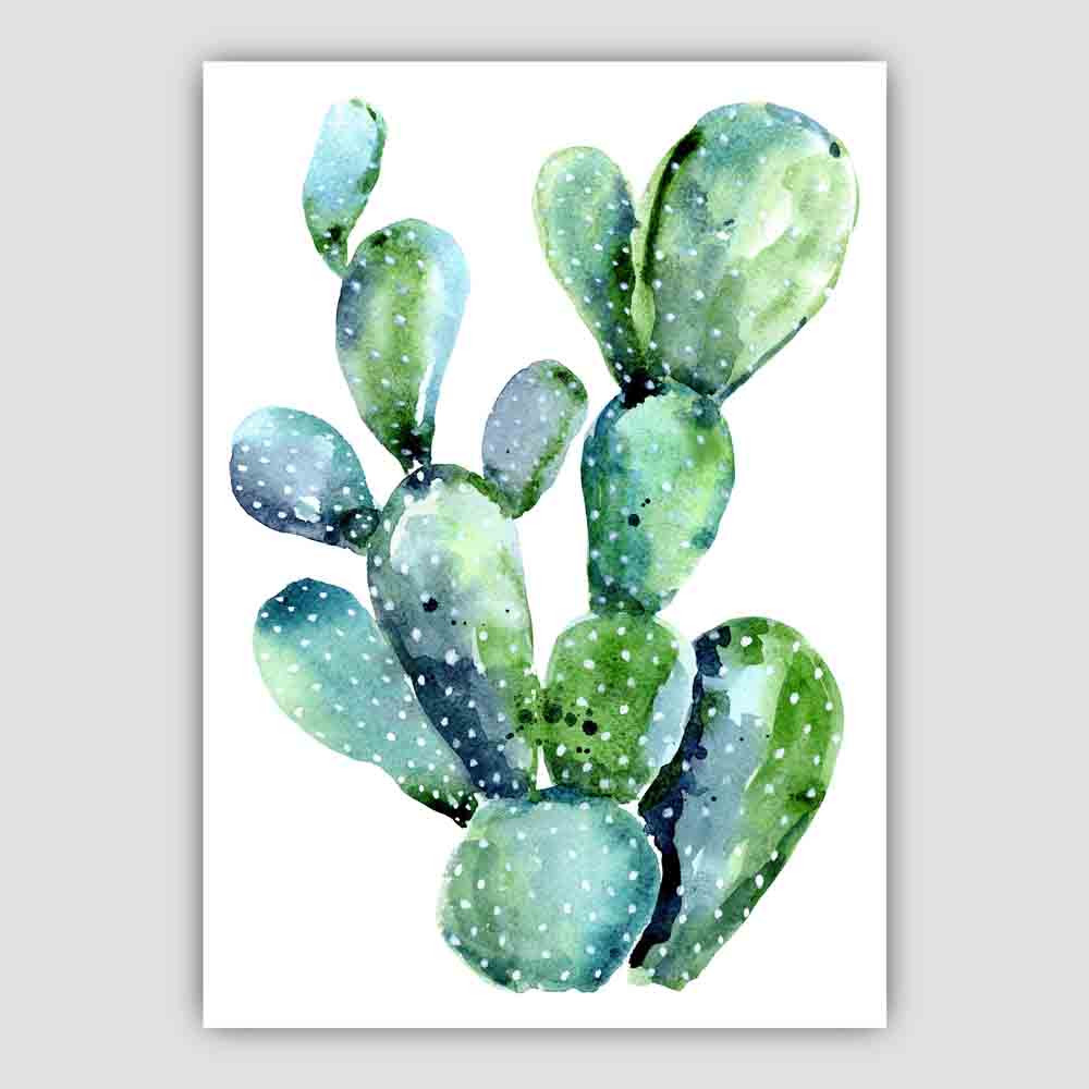 Cactus Blue Green Watercolour Print