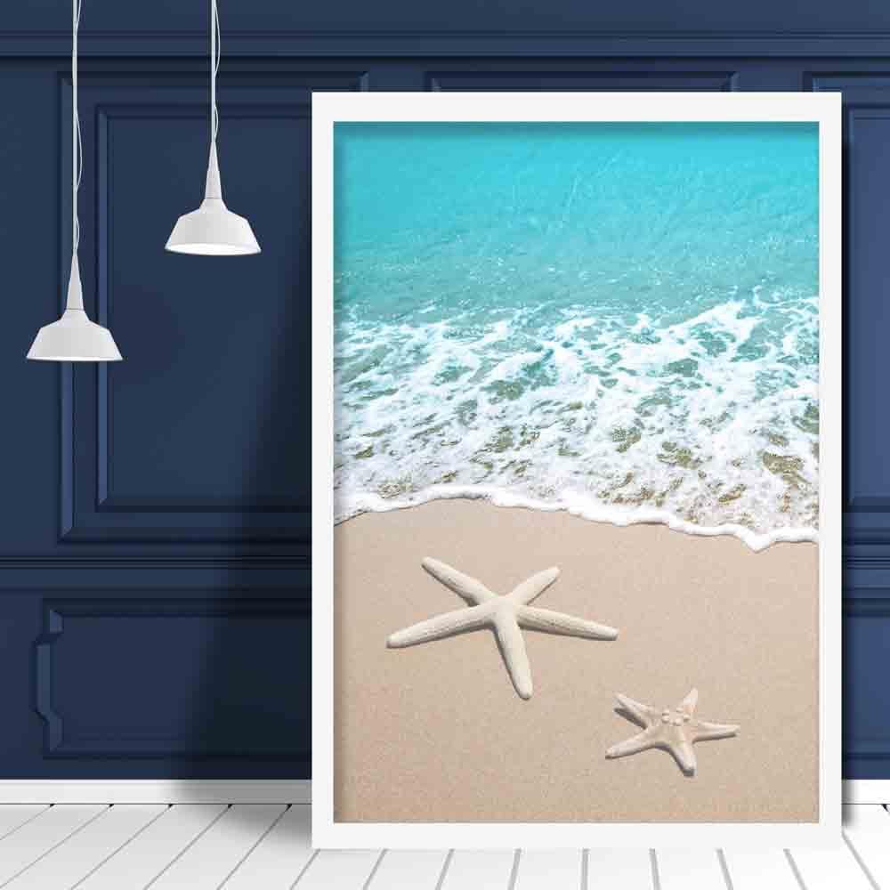 Beach, Sea and Starfish Photo Art Print