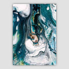 Abstract Fluid Paint Teal Painting Art Print