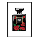 Black Perfume Noir Red Roses 1 Art Print Poster