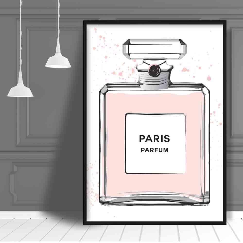 Blush Pink Paris Perfume Bottle Poster