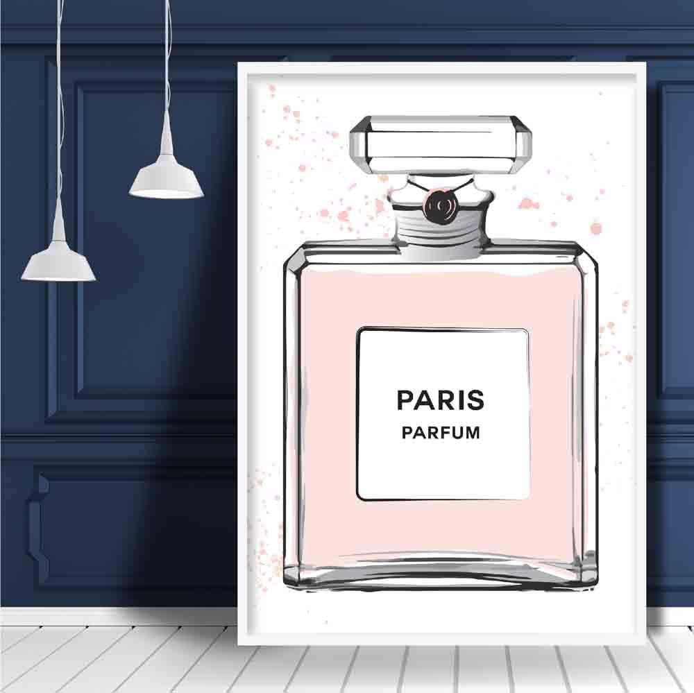 Blush Pink Paris Perfume Bottle Poster