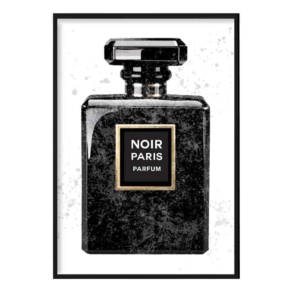 Black Marble Noir Paris Perfume Bottle Splashes Poster