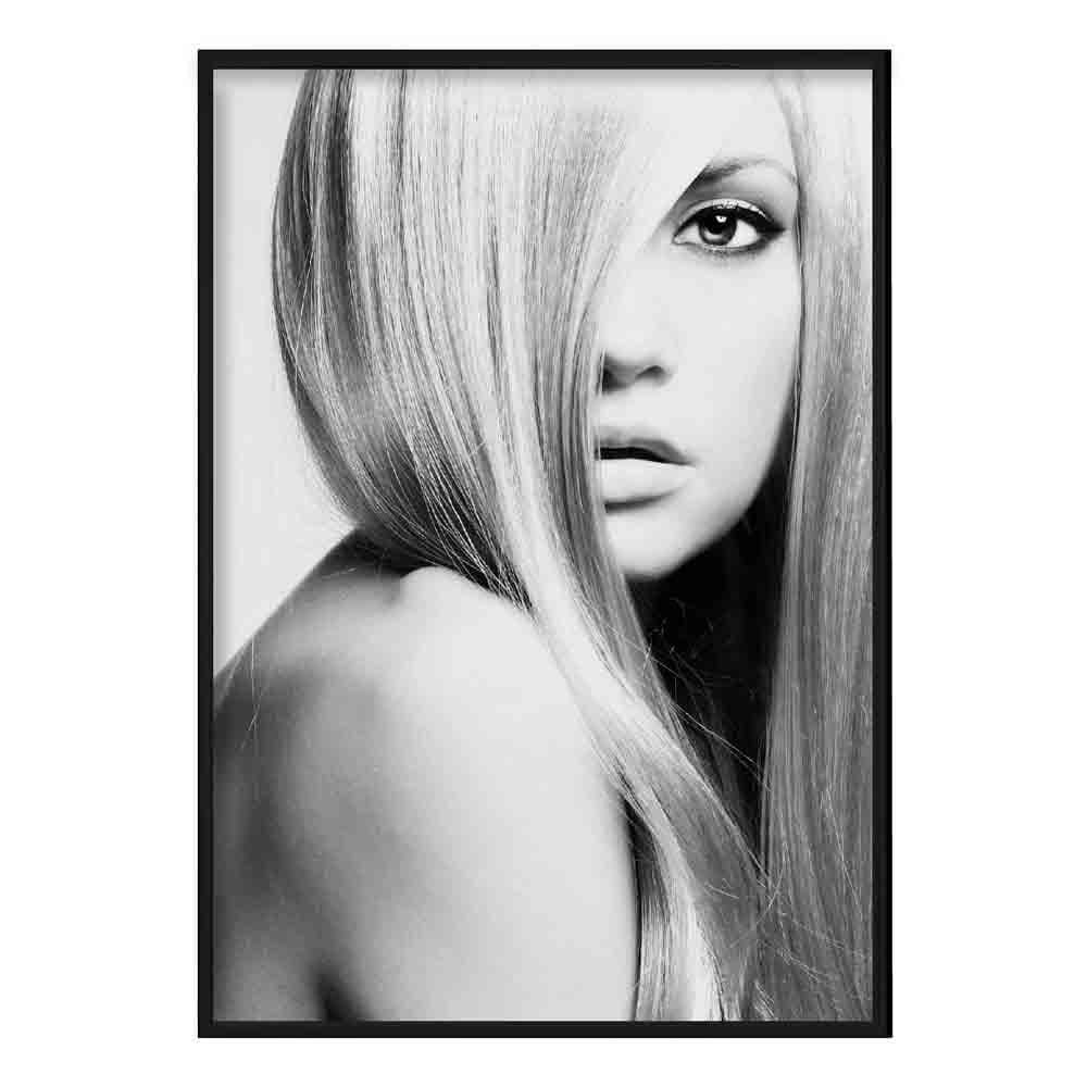 Black & White Fashion Photo Blonde Woman Print