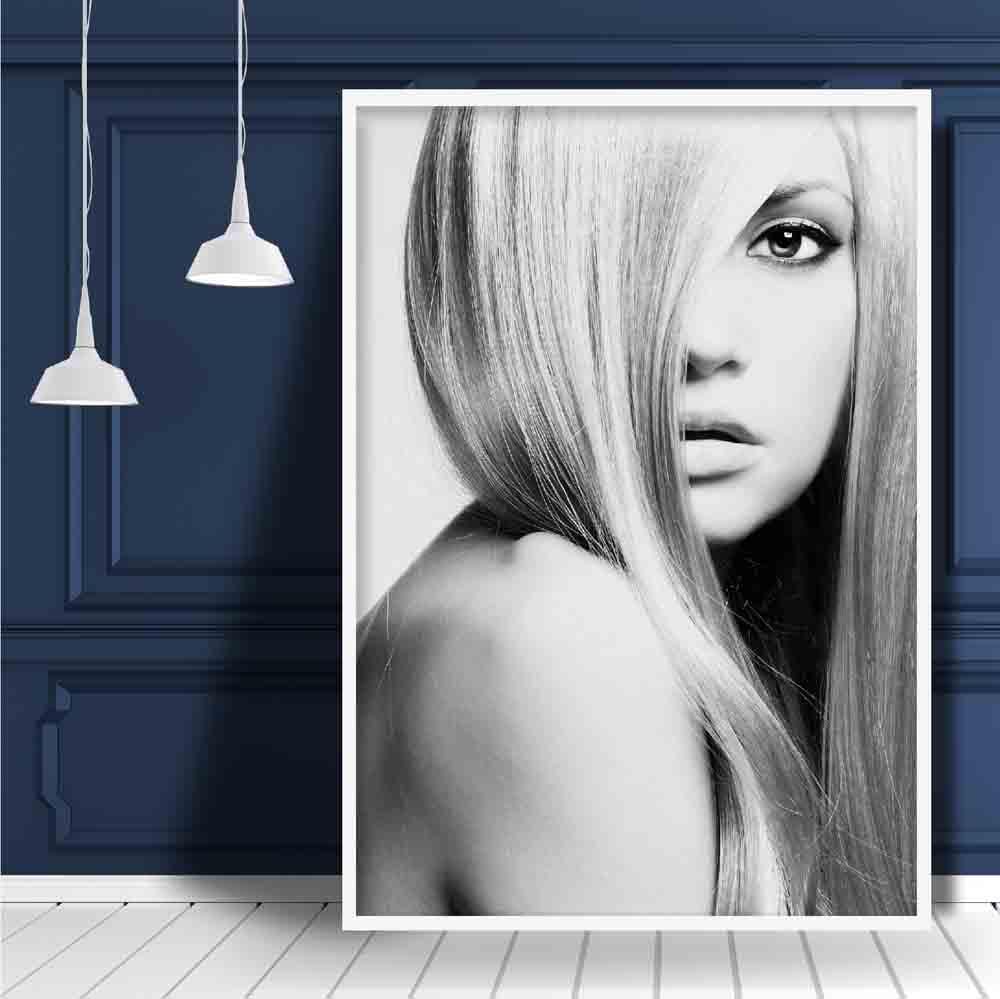 Black & White Fashion Photo Blonde Woman Print