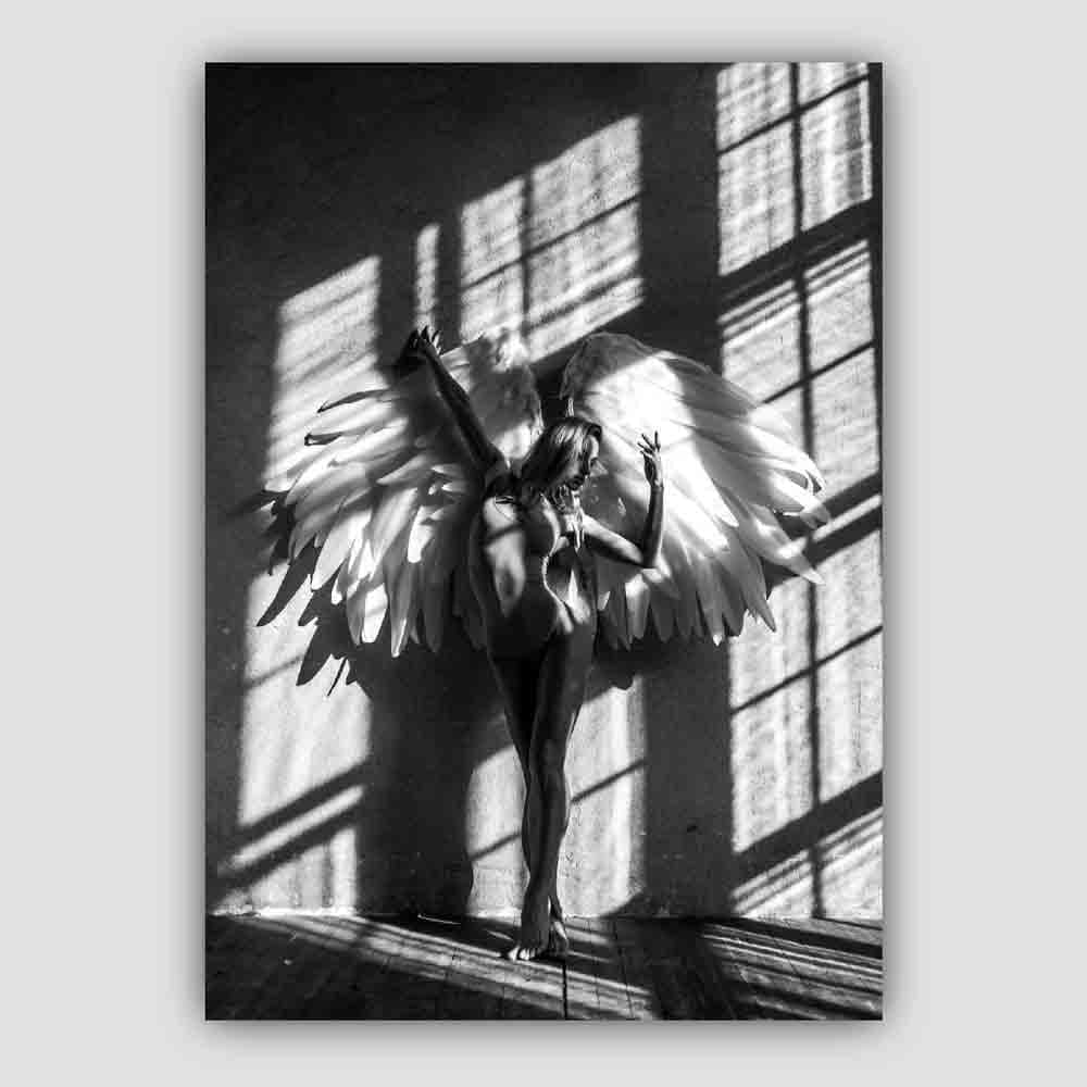 Angel in Window Shadow Photo Print