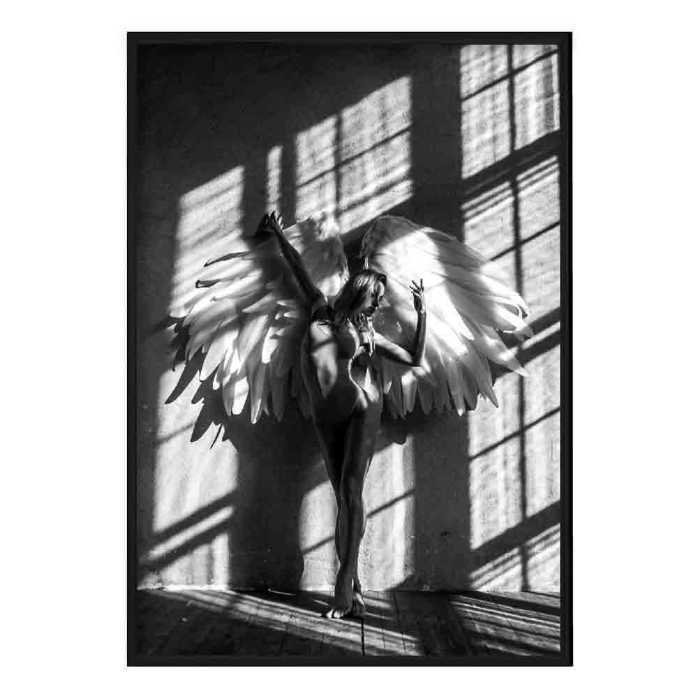 Angel in Window Shadow Photo Print