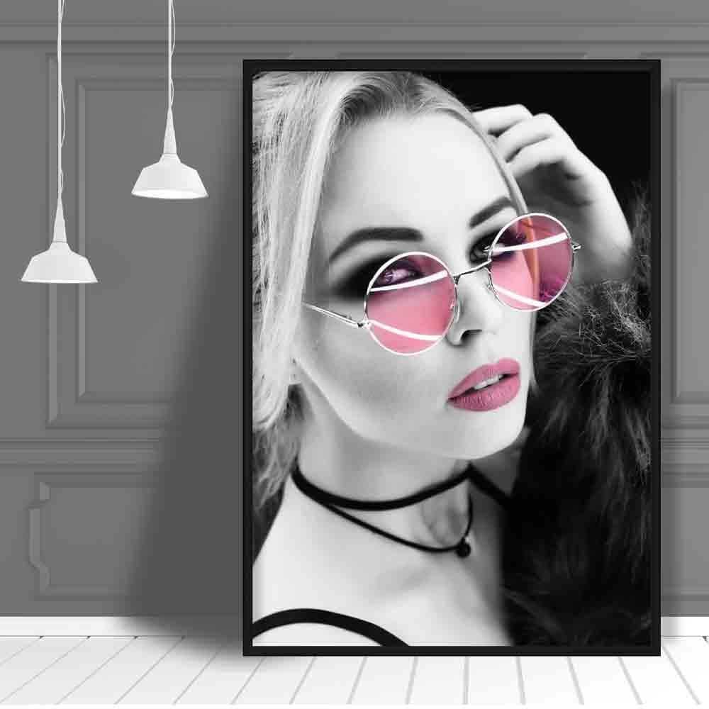 Woman Pink Sunglasses Photo Print