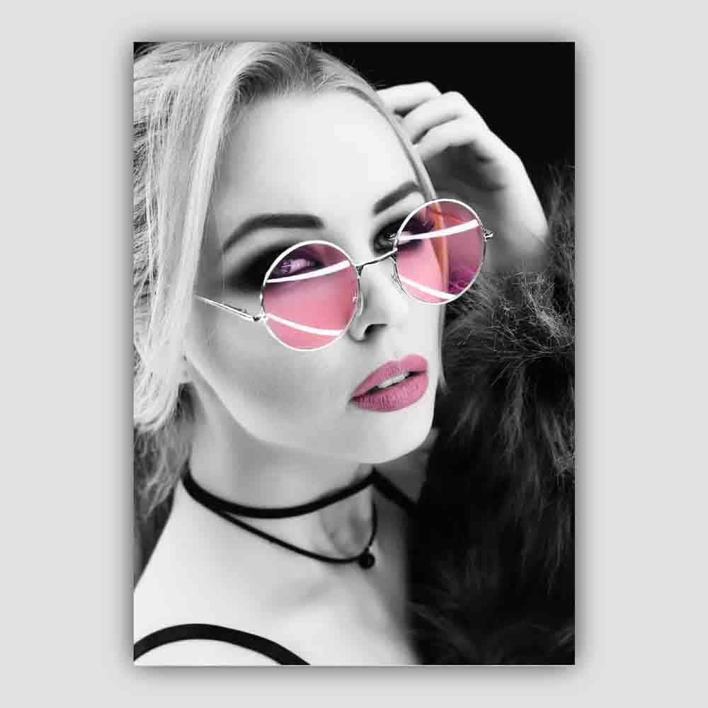 Woman Pink Sunglasses Photo Print
