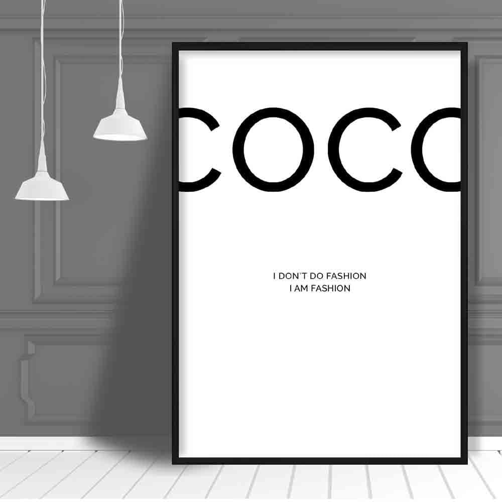 Coco I Am Fashion Quote Poster