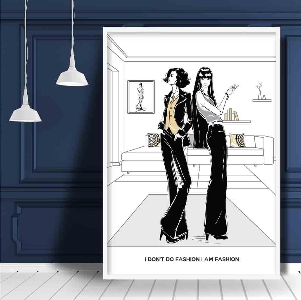 Fashionista I am Fashion Sketch and Quote Print
