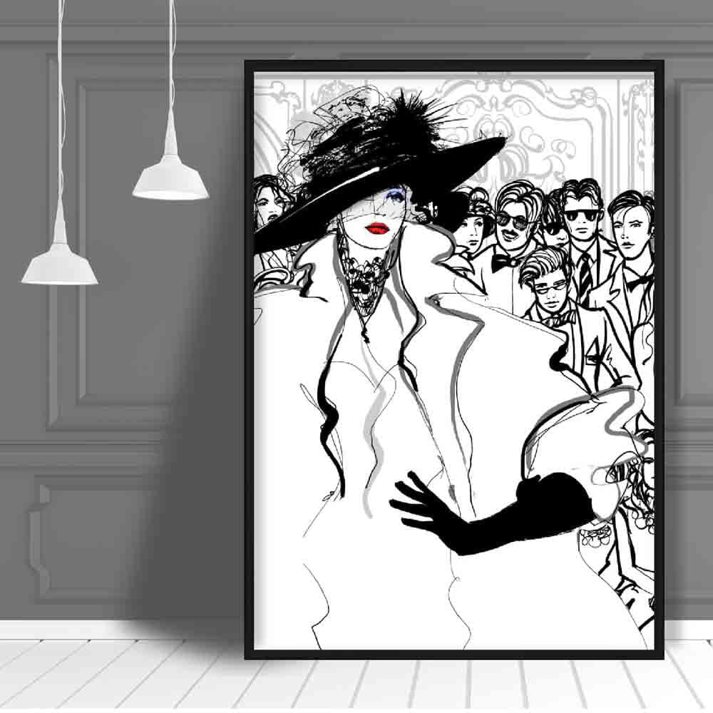 Woman Catwalk Sketch Print
