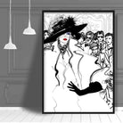 Woman Catwalk Sketch Print