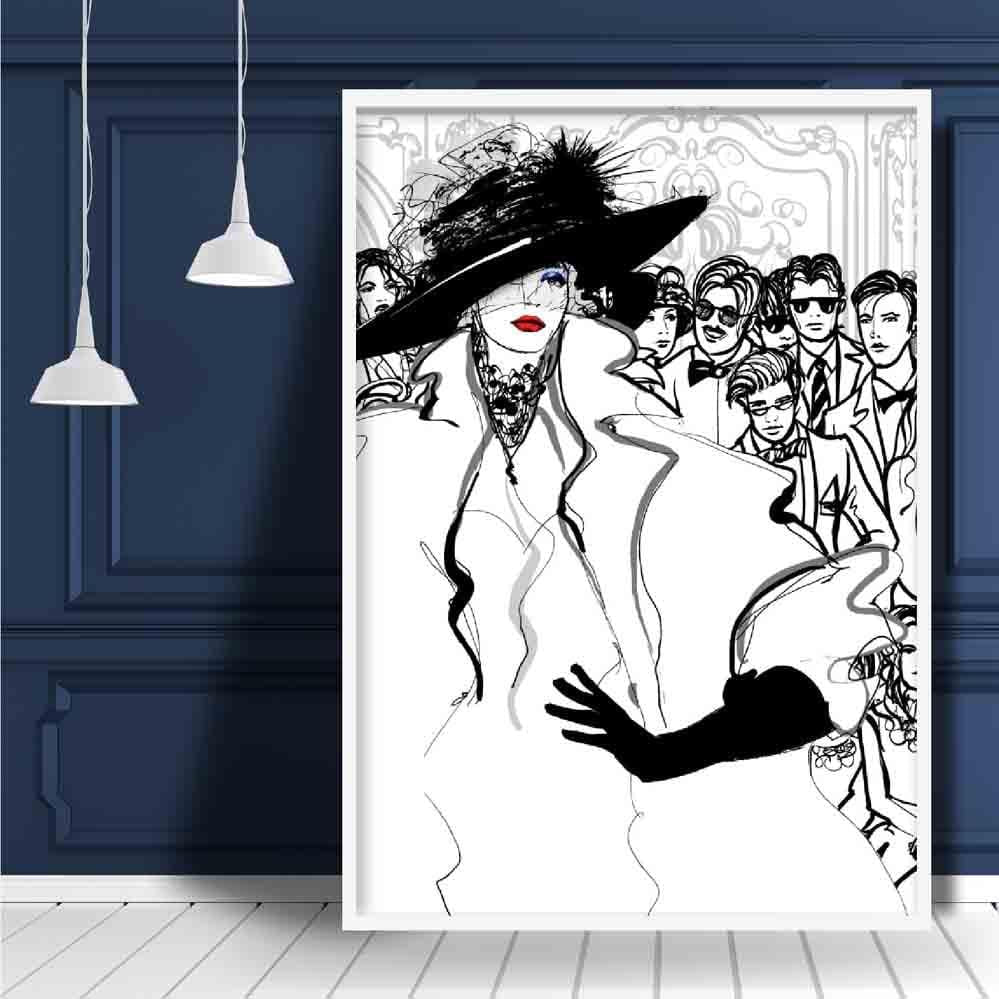 Woman Catwalk Sketch Print