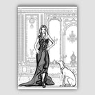 Fashionista and Dog Sketch Print