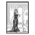 Fashionista and Dog Sketch Print