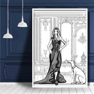 Fashionista and Dog Sketch Print