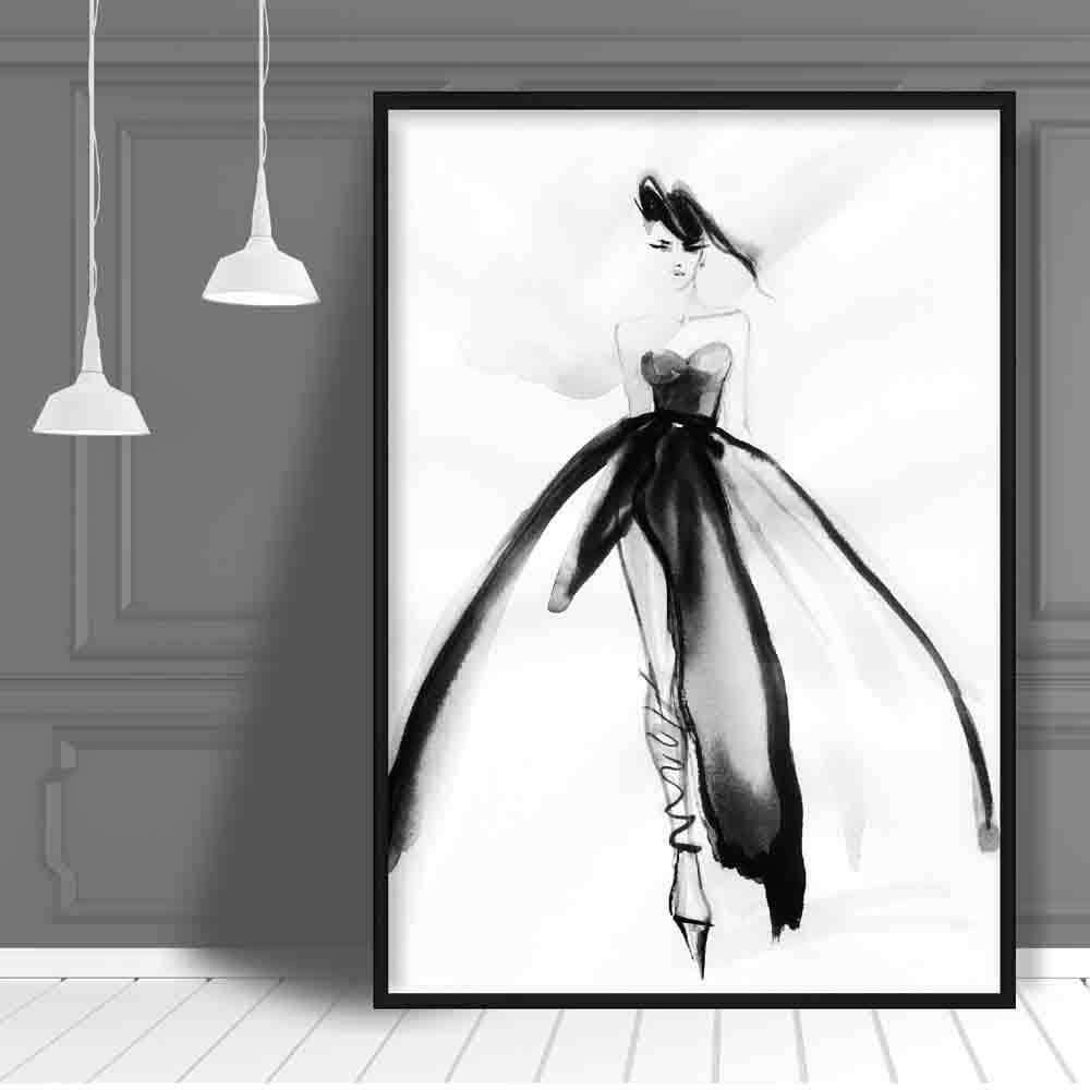 Watercolour Fashion Illustration Catwalk