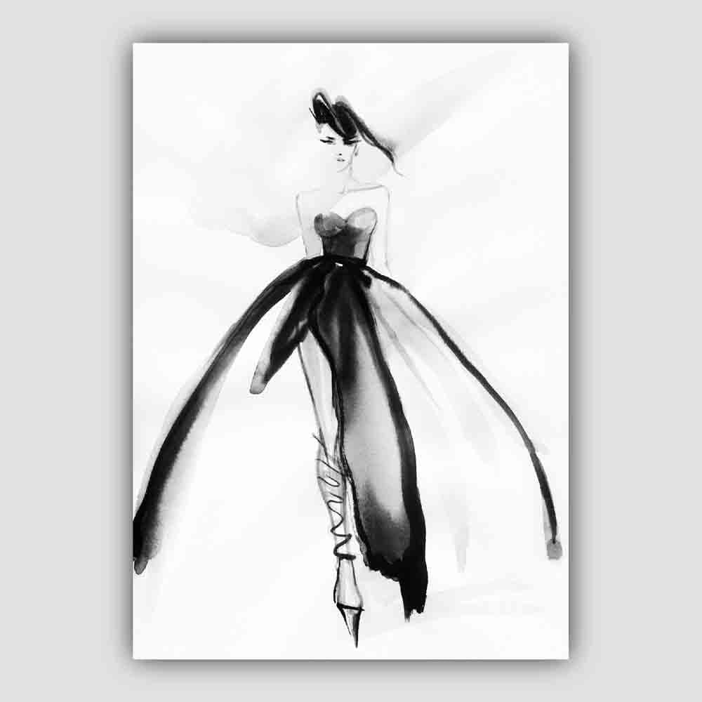 Watercolour Fashion Illustration Catwalk