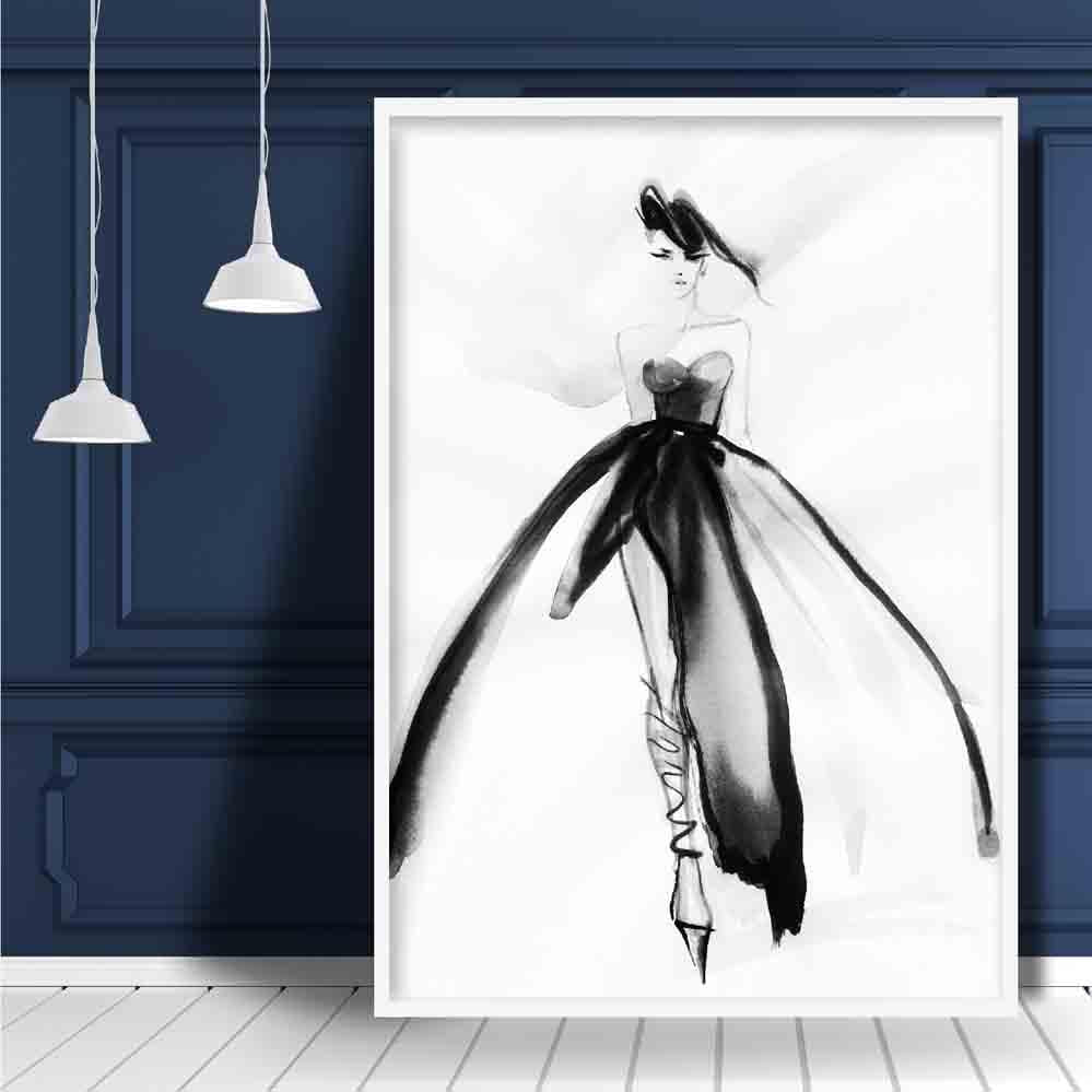 Watercolour Fashion Illustration Catwalk