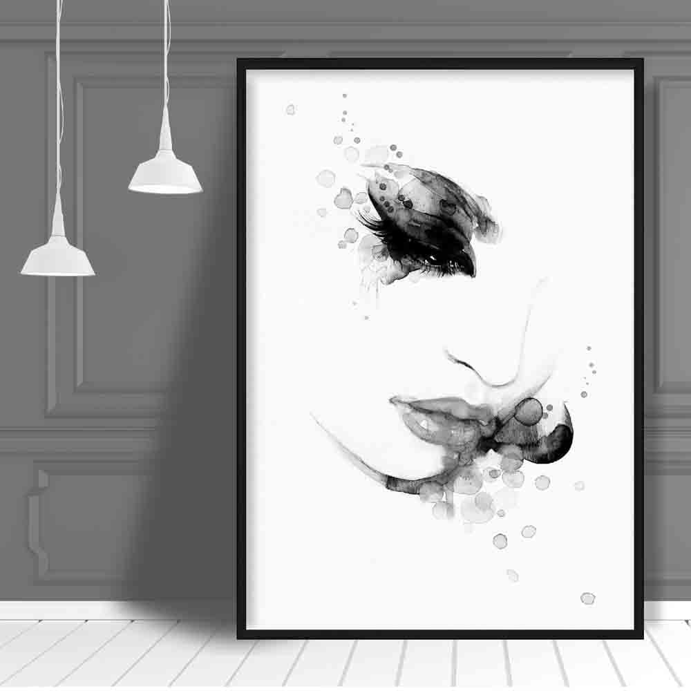 Abstract Watercolour Fashion Illustration face