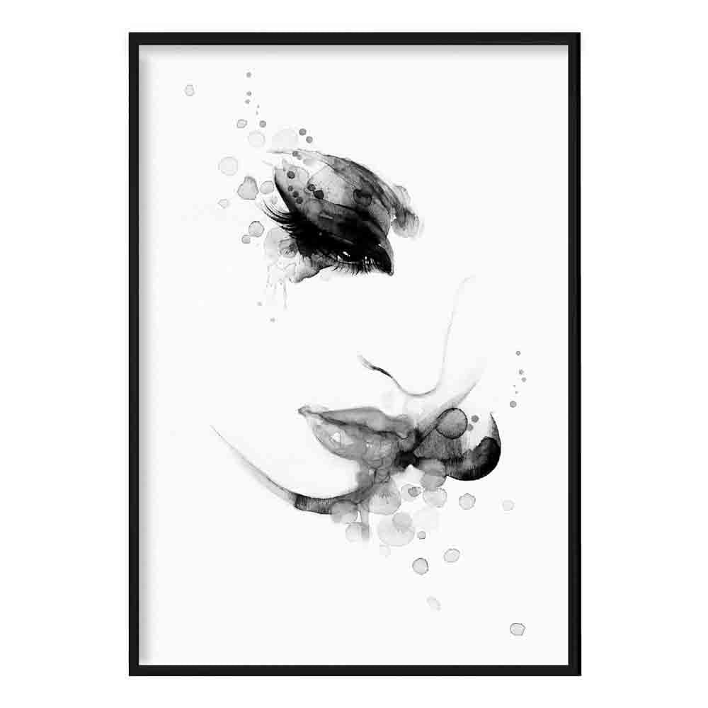 Abstract Watercolour Fashion Illustration face