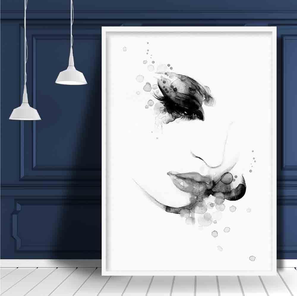 Abstract Watercolour Fashion Illustration face