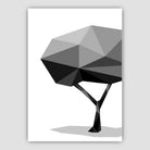 Geometric Poly Black and Grey Tree Poster
