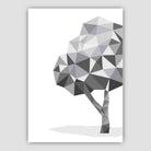 Geometric Poly Black and Grey Tree 2 Poster