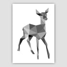 Geometric Poly Black and Grey Young Stag Poster