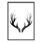 Geometric Poly Black and Grey Stag Antlers Poster